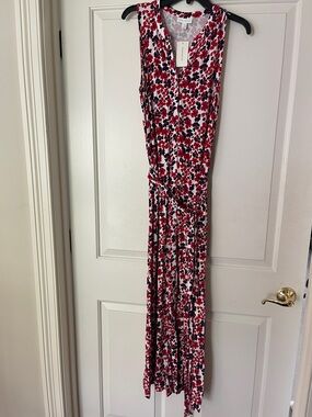Charter Club Red, Black and White Floral Maxi Dress